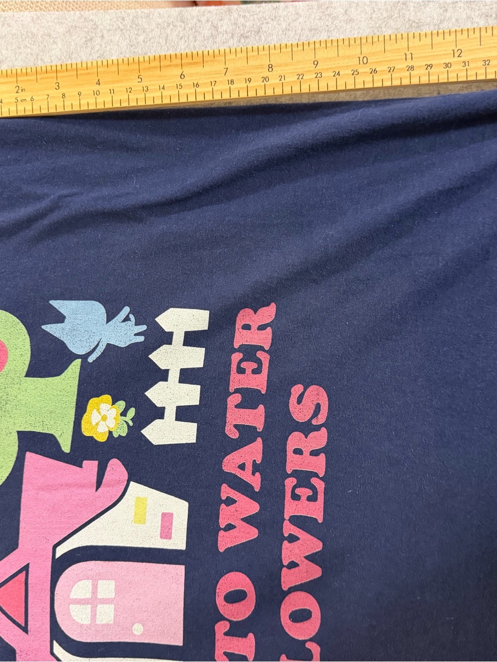 Navy Graphic Tee "Sorry I Can't I Have To Water My Flowers" - Picture 7 of 8